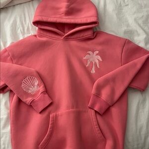 Pink Palm Puff Hawaii Hibiscus Hoodie